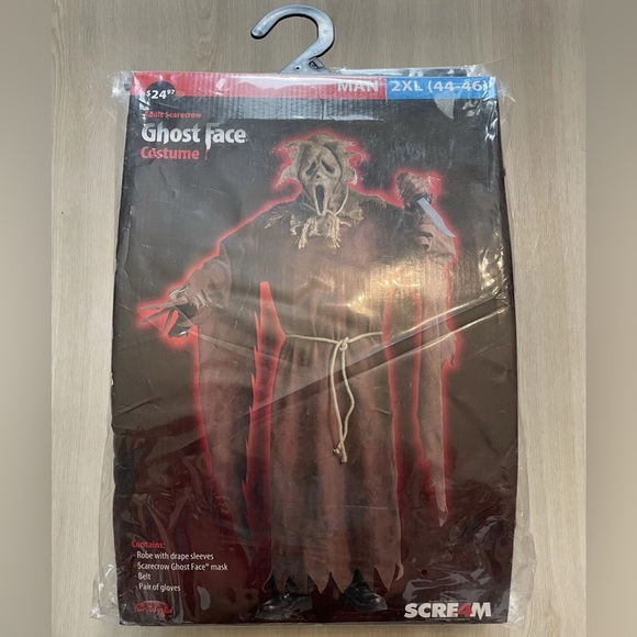 New Ghost Face Scream 4 Burlap Scarecrow Halloween Costume Men's 2XL XXL (44-46)
